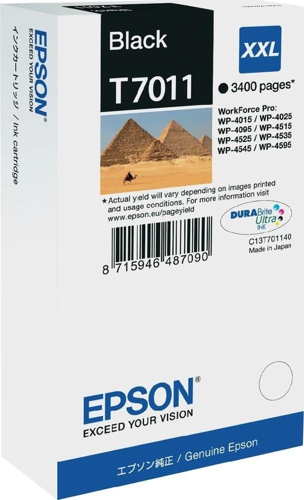Bläckpatron Epson Nr T7011/C13T70114010 Svart 3400