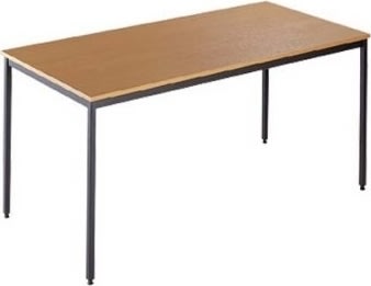 Matsalsbord, 160x80 cm, bok med svart underrede