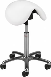 CL Pinto sadelstol, hvid, kunstlæder, 58-77 cm