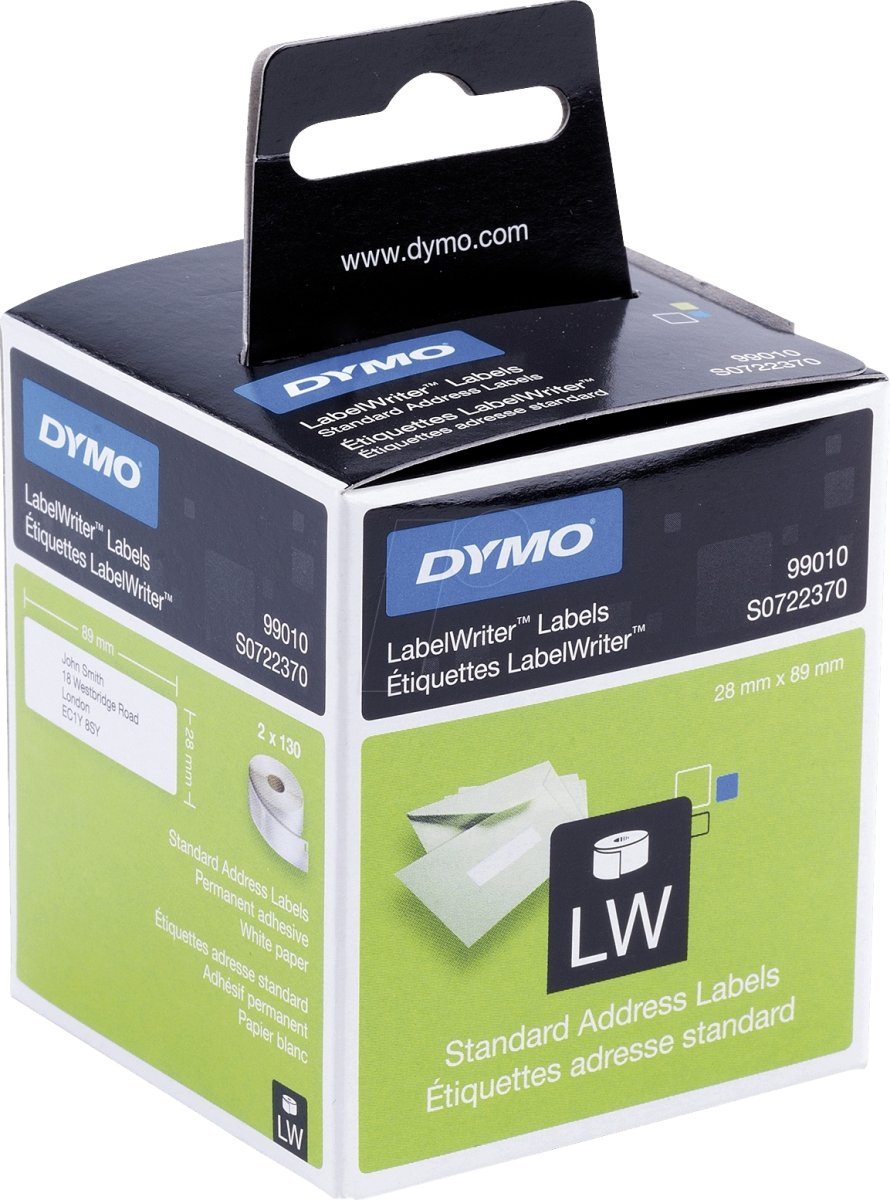 Dymo LW adresseetiket 89x28 mm