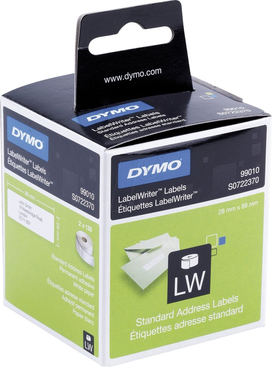 Dymo LW adressetikett, 89x28 mm