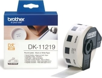 Brother runda, utstansade pappersetiketter, 12 mm