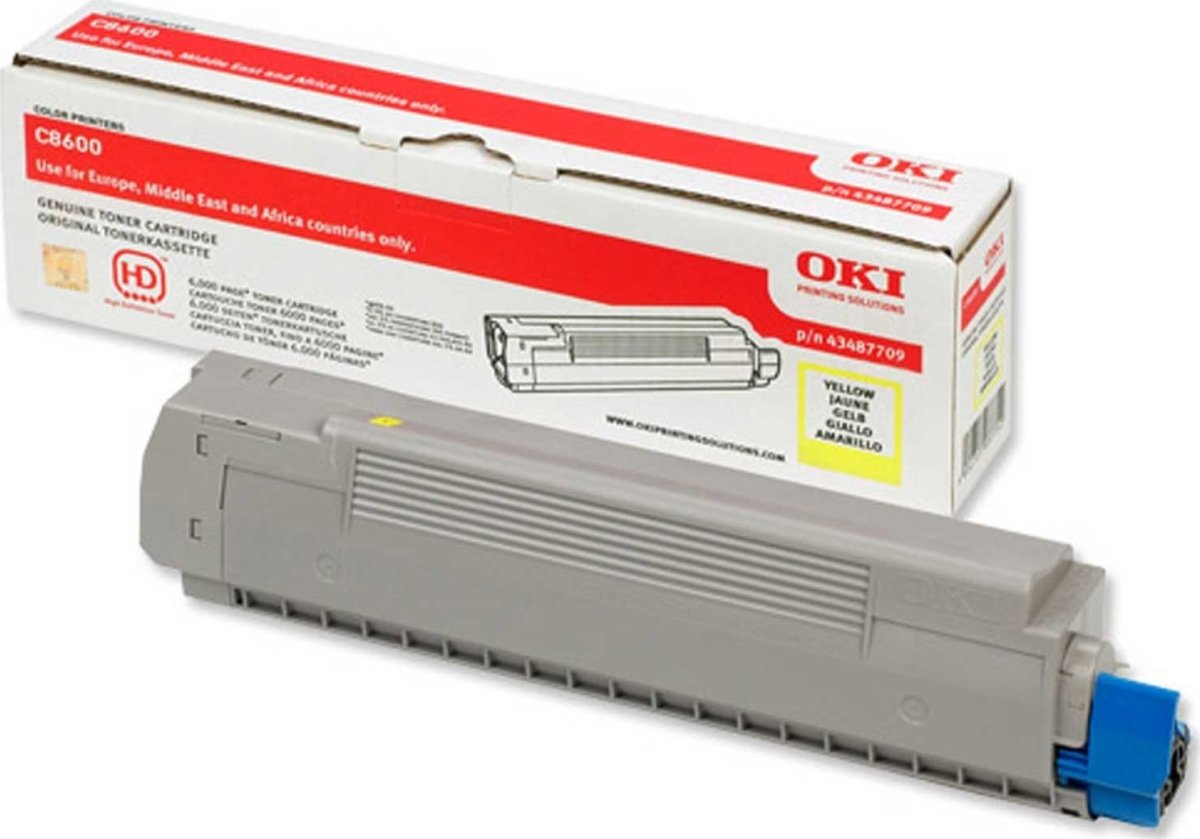 OKI 43487709 lasertoner, gul, 6000 sidor