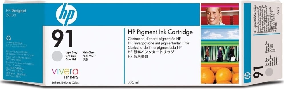 HP nr 91/C9466A bläckpatron, ljusgrå, 775 ml