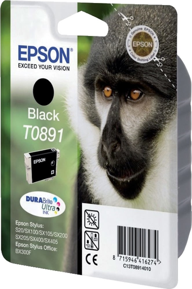 Epson nr. T0891/C13T08914010 bläckpa., svart, 180s