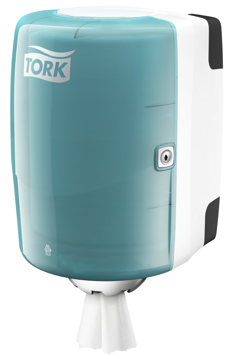 Tork M2 Dispenser Aftørringspapir, turkis/hvid