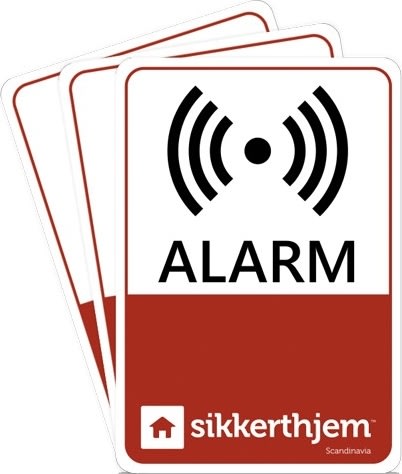 3 st larmdekaler till SikkertHjem larm