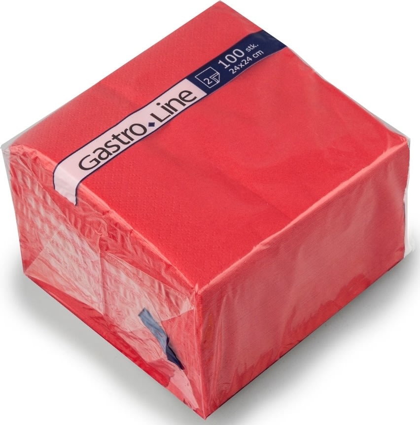 Pappersservett 2-lags 24x24 cm Röd 100 st