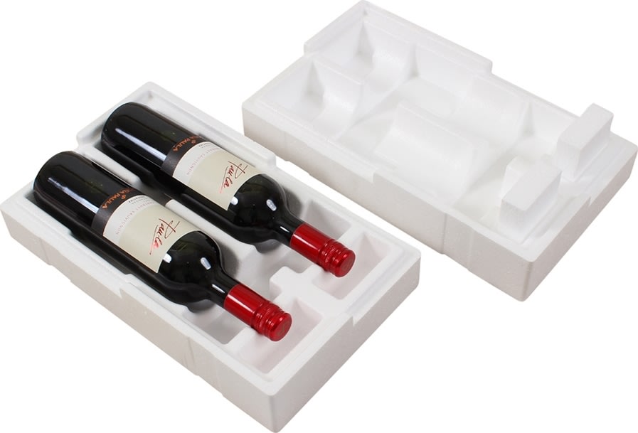 Frigolitlåda för vin, 2 flaskor