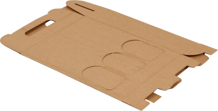 Presentask för öl, 3 flaskor, brun