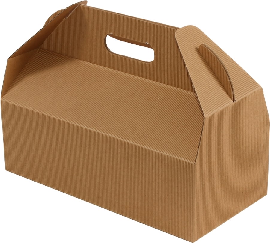 Presentförpackning med handtag brun