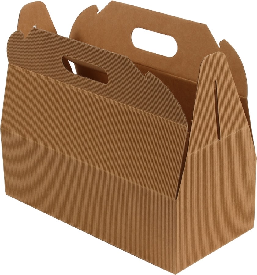 Presentförpackning med handtag brun