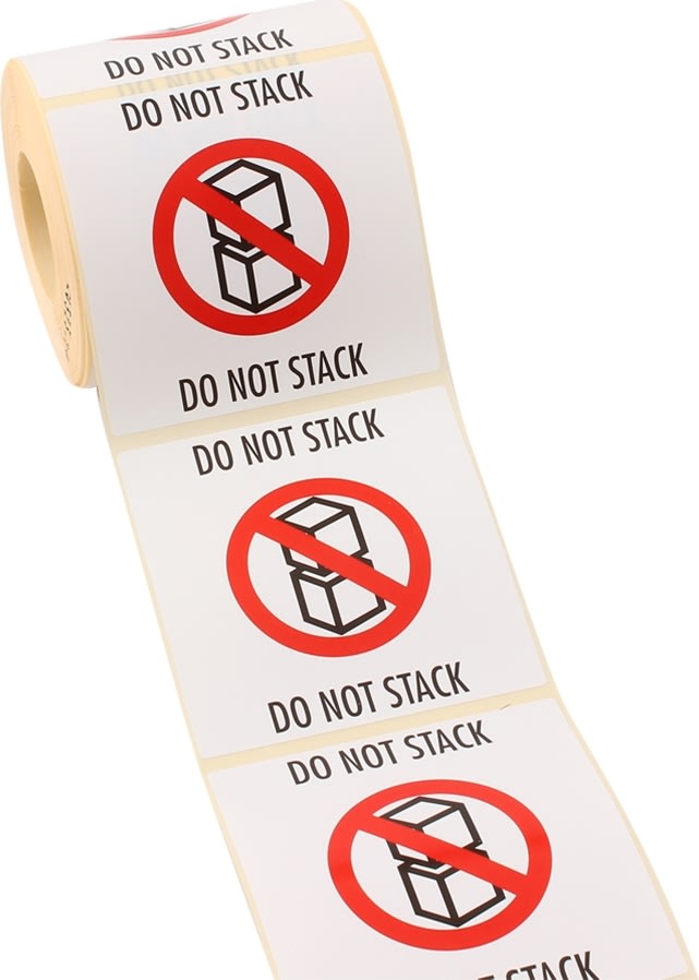 Etiketrulle "Do not stack", 500 stk.
