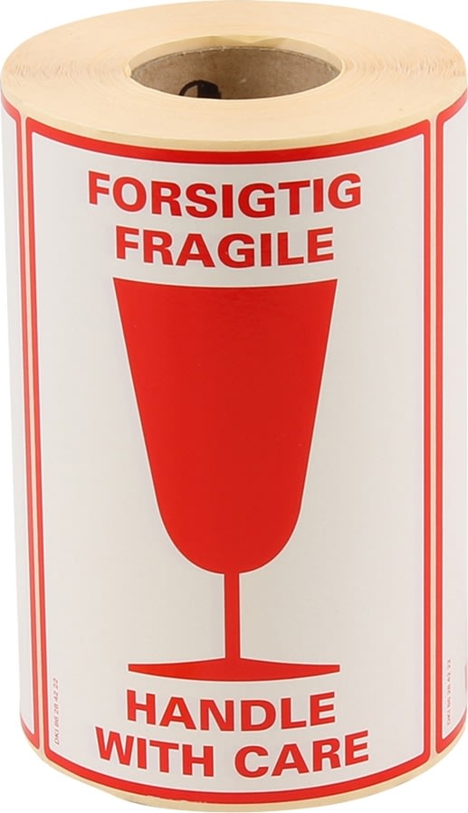 Etikettrulle ”Försiktig”, 500 st.