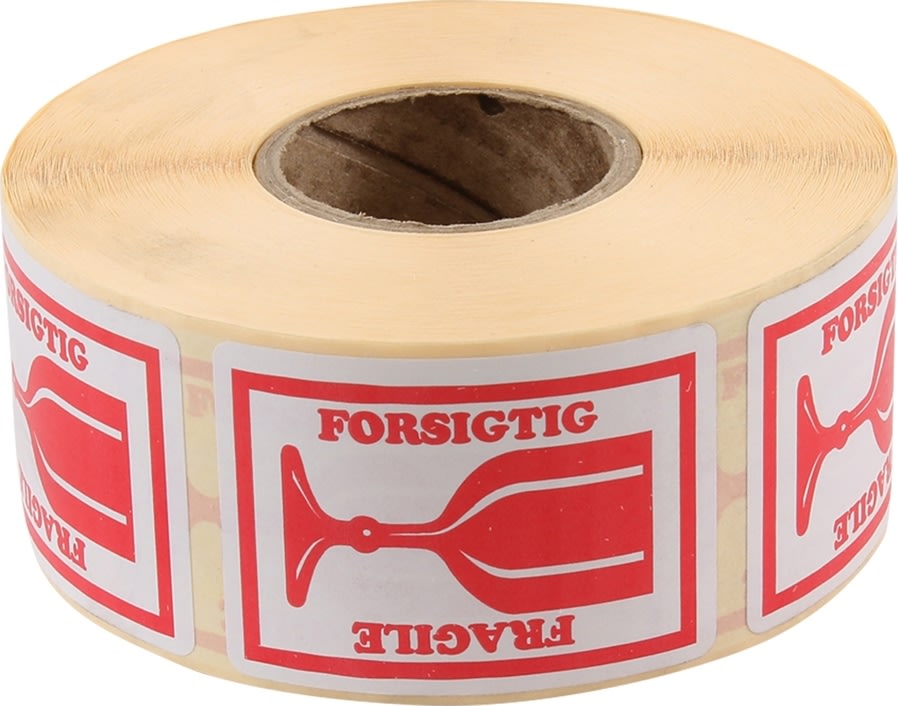 Etikettrulle “Försiktig”, 1000 st.