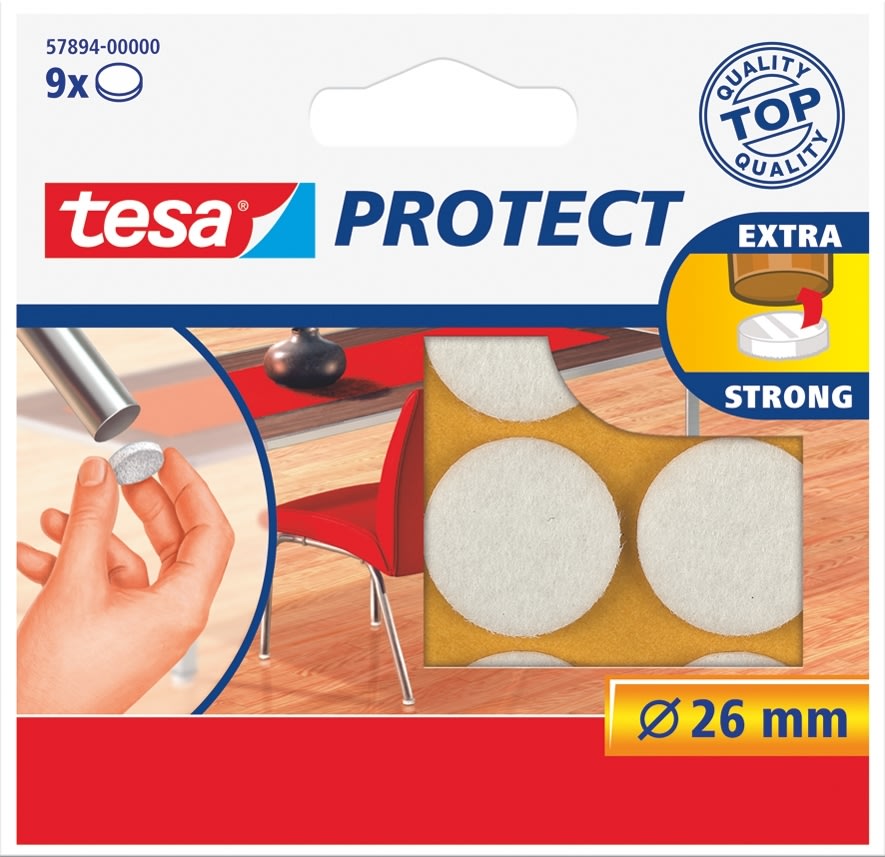 Tesa Protect filtpude rund Ø26 mm, Hvid