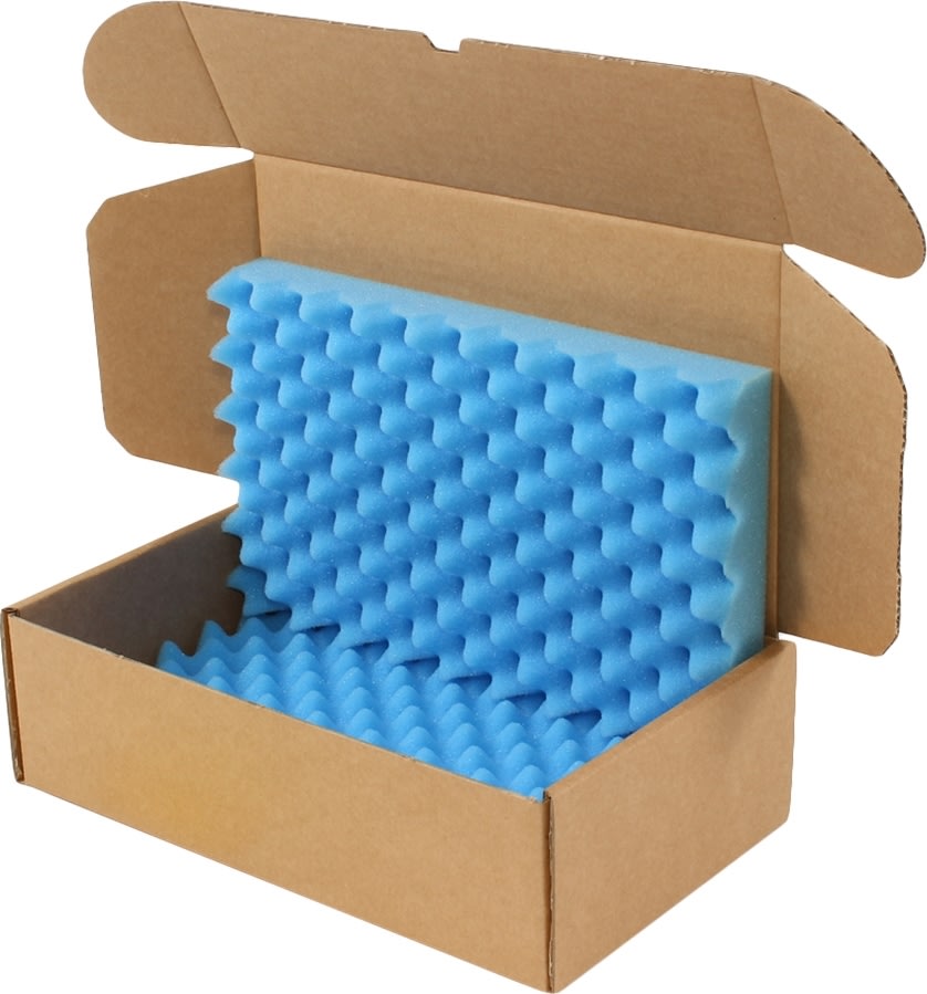 Blått skuminlägg till postpaket 320x230x25/40 mm