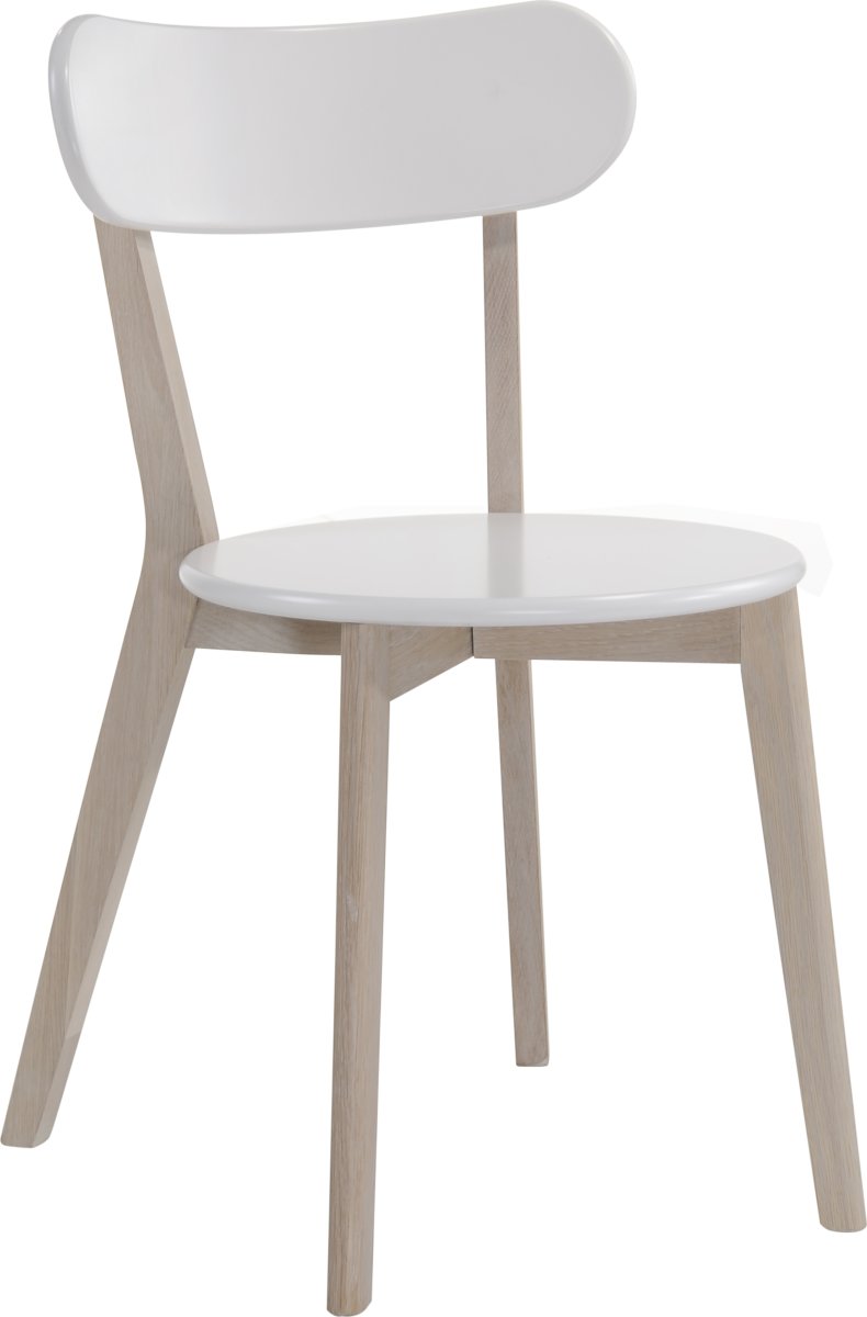 Copenhagen matsalsstol, vit/ek whitewash