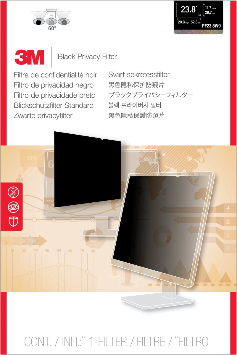 3M PF23.8W9 Privacy Filter - Passer til 23.8" LCD