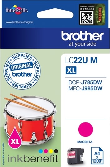 Brother LC22UM XL blækpatron, rød, 1200s
