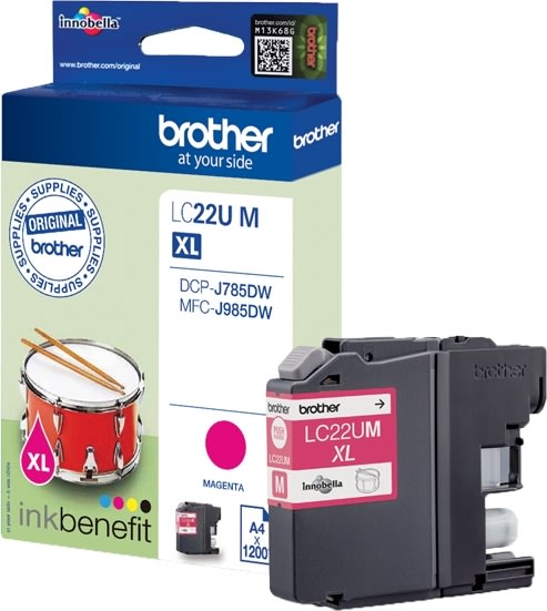 Brother LC22UM XL bläckpatron, magenta, 1200 s