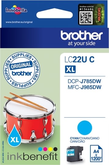 Brother LC22UC XL bläckpatron, cyan, 1200 s