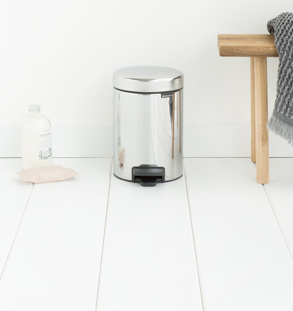 Brabantia Pedalspand 3 L, brilliant steel