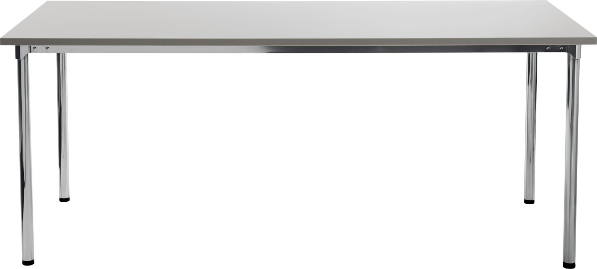 Eminent matsalsbord 180x80 cm vit laminat/ krom