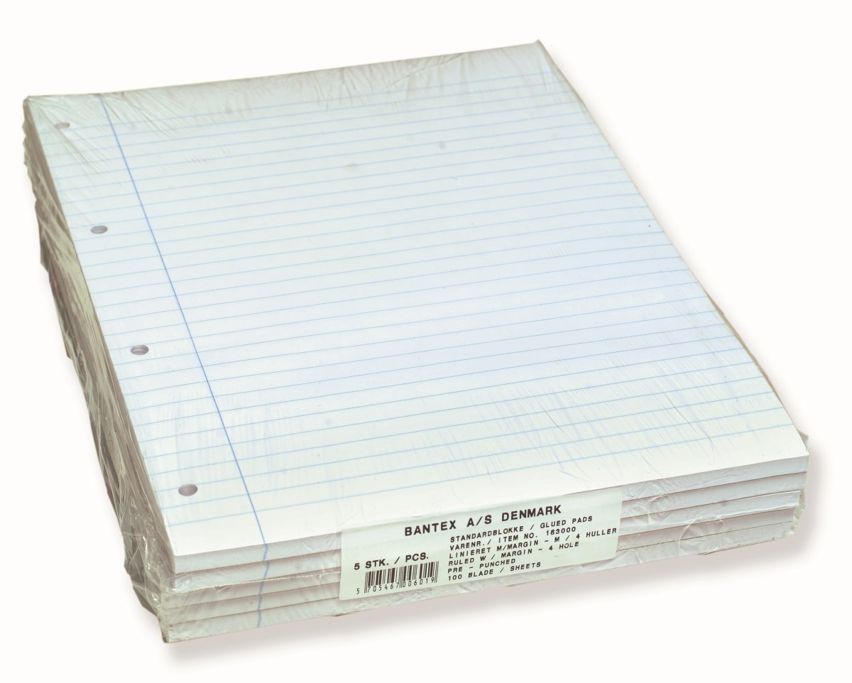 Bantex Block A4, linjerat, kantlimmat