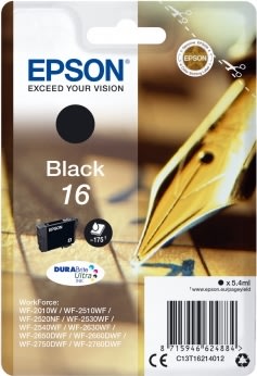 Epson T1621 Bläckpatron, 175 sidor, svart