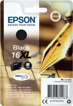 Bläckpatron Epson T1631/C13T16314012 XL Svart 500s