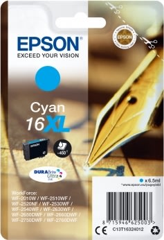 Epson T1632/C13T16324012 XL bläckpatron, cyan, 450