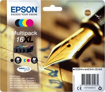 Bläckpatron Epson Nr. T1636/C13T16364012 XL Flerp.