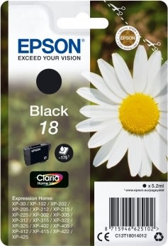 Bläckpatron Epson 18/C13T18014012 Svart 175 sidor
