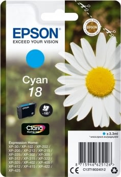 Bläckpatron Epson 18/C13T18024012 Blå 180 sidor