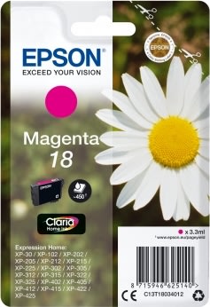 Bläckpatron Epson Nr. 18/C13T18034012 Röd 180 sid.