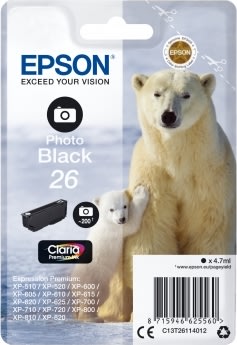 Epson T2611 bläckpatron, 200 s, fotosvart
