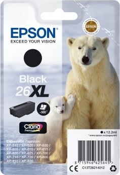 Bläckpatron Epson T2621 XL Svart 500 sidor