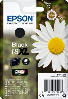 Epson 18/C13T18114022 sort blækpatron, 470s /alarm