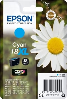 Epson 18/C13T18124022 cyan bläckpatron, 450 s med