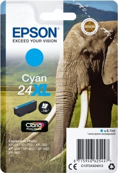 Epson nr T2432/C13T24324022 bläckpatron, cyan, 740