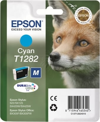 Epson 1282/C13T12824012 blå blækpatron, 175s alarm