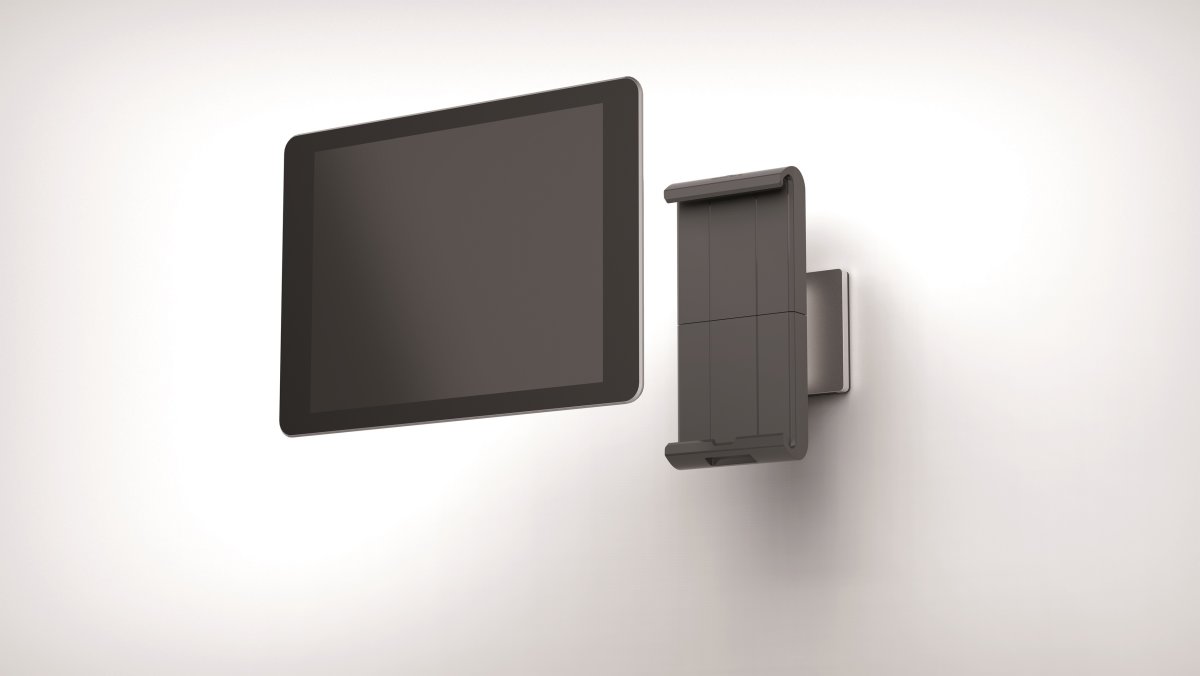 Durable vægmont.stander til iPad/tablet, aluminium