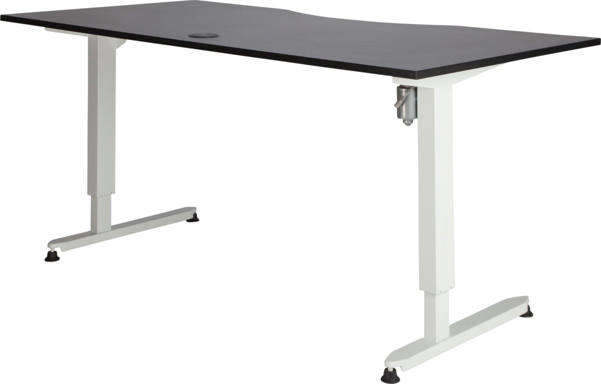 Stay hæve/sænkebord grå/hvid 180x90 cm 