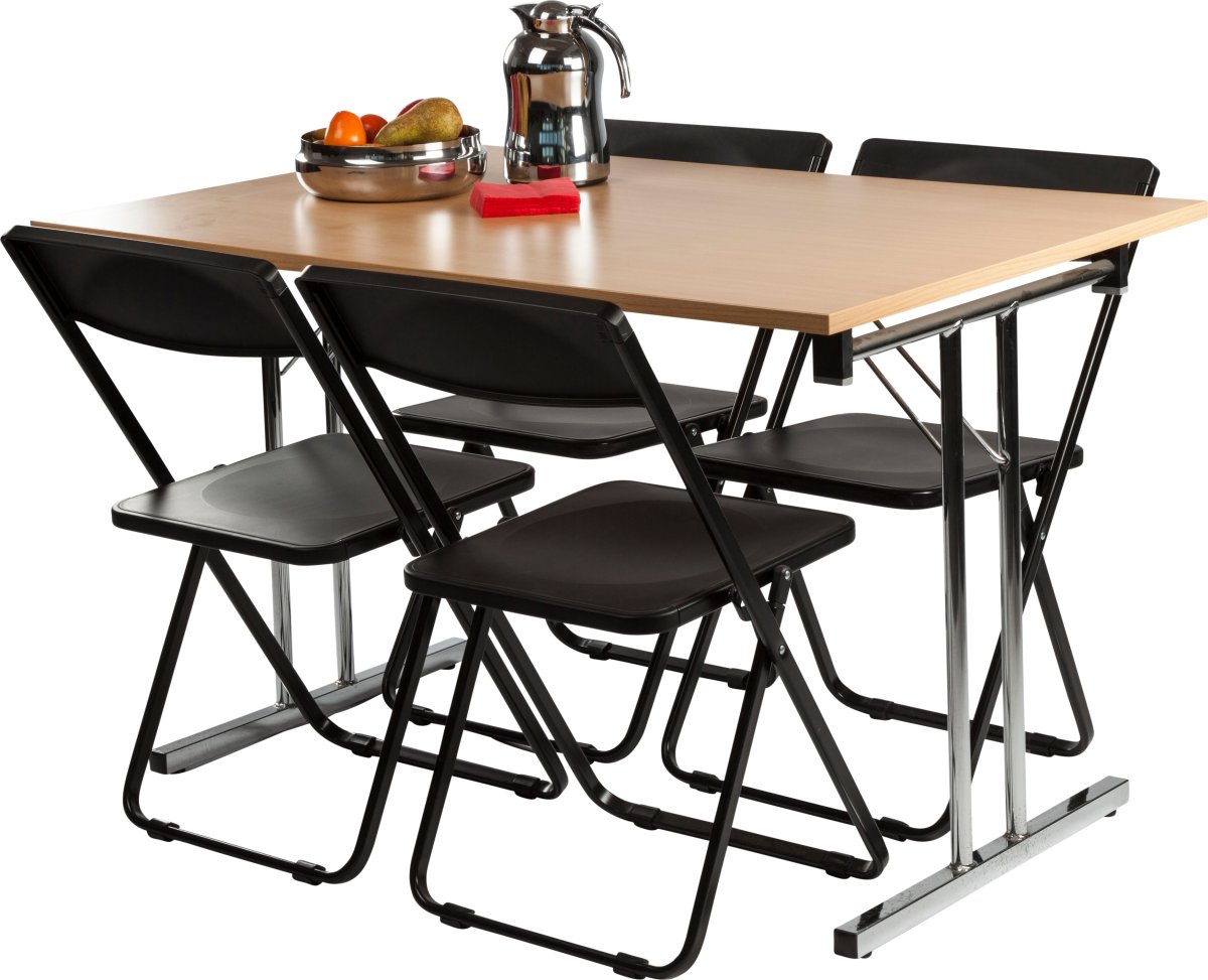 Slim fällbara stol svart H78xD51xB44 cm