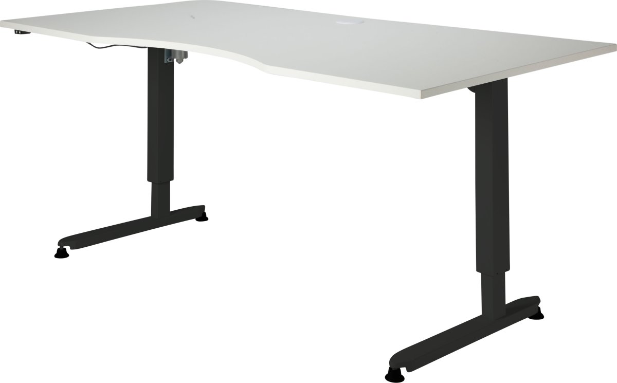 Höj-/sänkbart skrivbord Stay Vit/Svart 180x90 cm