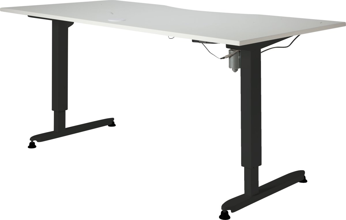 Höj-/sänkbart skrivbord Stay Vit/Svart 180x90 cm