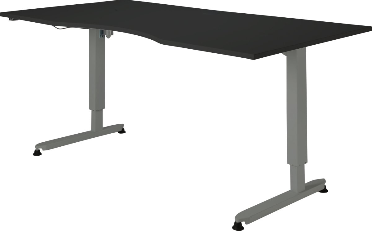 Höj-/sänkbart skrivbord Stay Svart/Alu 180x90 cm