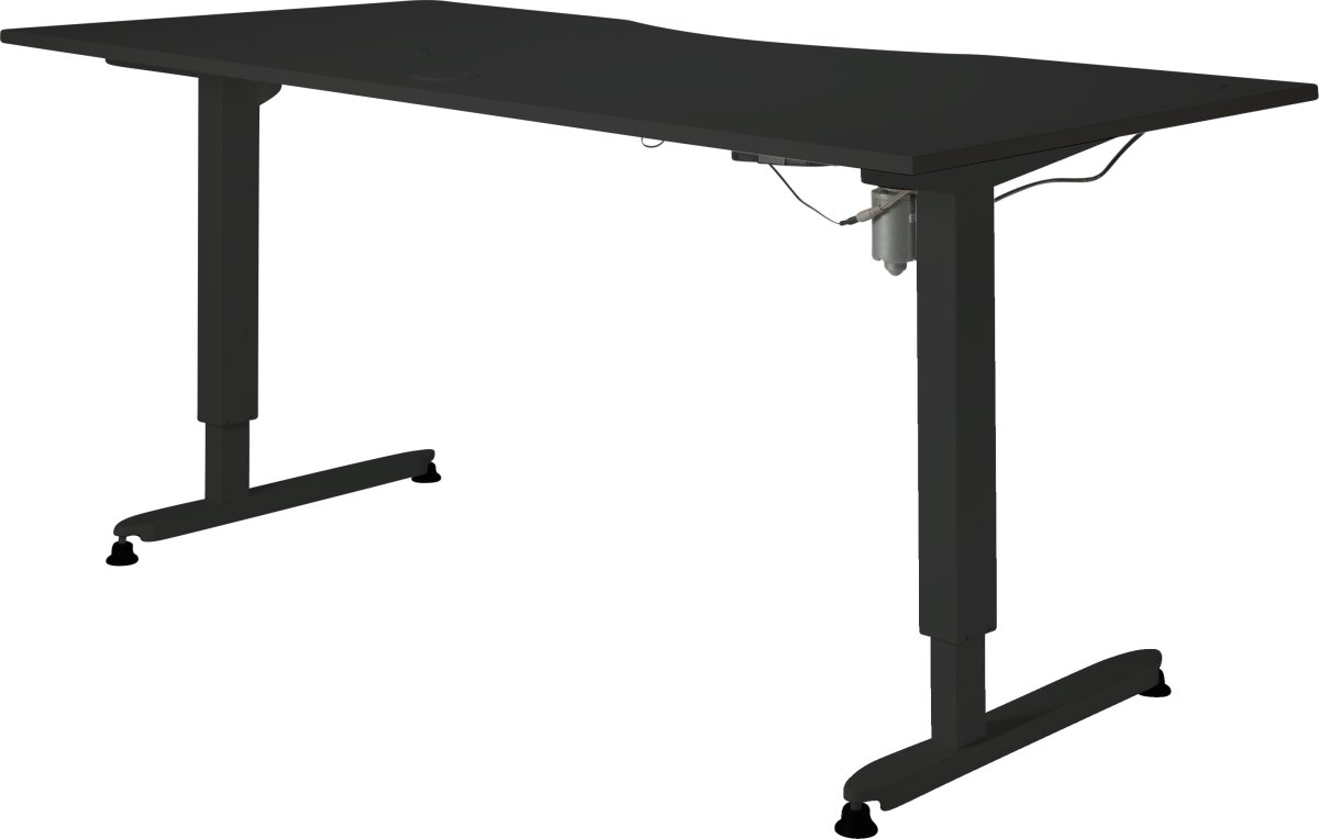 Höj-/sänkbart skrivbord Stay Svart/Svart 180x90 cm