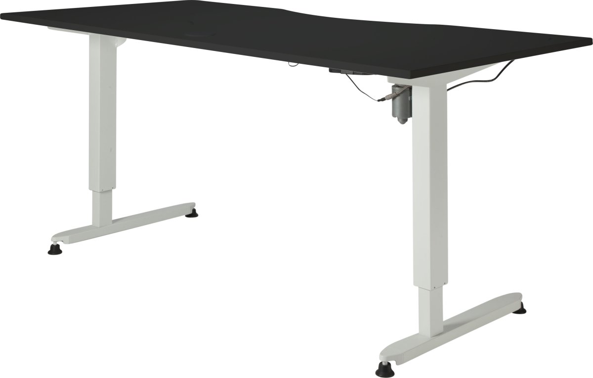 Höj-/sänkbart skrivbord Stay Svart/Vit 180x90 cm